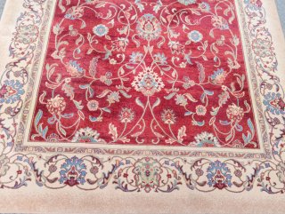 Alfombra de lana 100% roja y beige 200*300