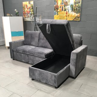 Sofá-cama chaise longue con arcón