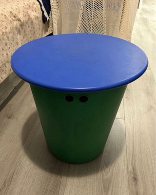 Cubo baúl infantil azul y verde