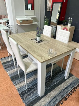 MESA COMEDOR SH + 6 SILLAS POLIPIEL