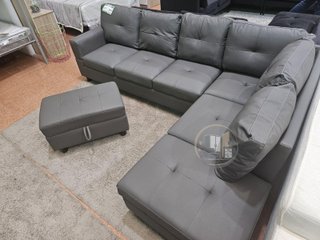 OFERTA Sofa Chaise Longue Rinconera + Puf Kisrais