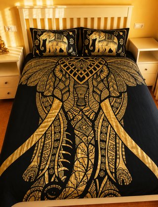 Colcha/Funda Nórdica Elefante Dorado 210x240