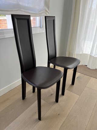 8 Sillas Comedor Piel Marrón
