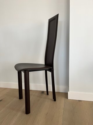 8 Sillas Comedor Piel Marrón