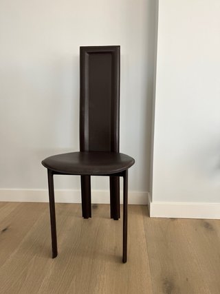 8 Sillas Comedor Piel Marrón