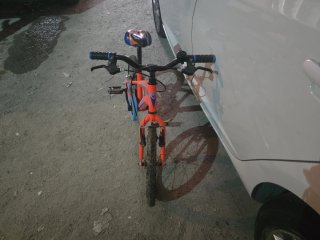 Bicicleta infantil 16 pulgadas naranja y azul