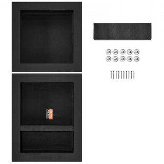 Nicho de Ducha Listo para Azulejos 40.64x40.64cm y 40.64x50.8cm, Estante Triple, Nicho Recesado de Esquinas Cuadradas Insertado en la Pared, Protección Sellada Nicho Moderno para Almacenamiento de...