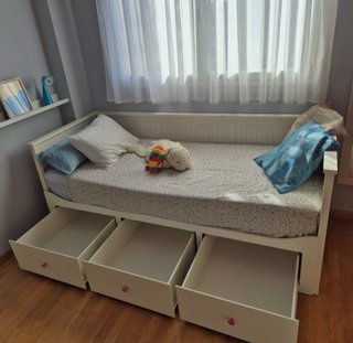 Cama nido Ikea Hemnes blanca con cajones