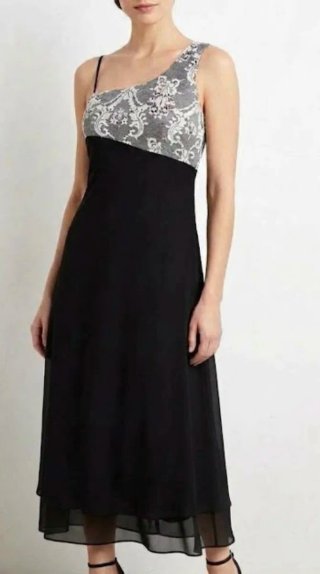Vestido JM Moya Negro y Blanco