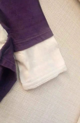 Top finto due pezzi Y2K viola/ bianco Vintage 3/4