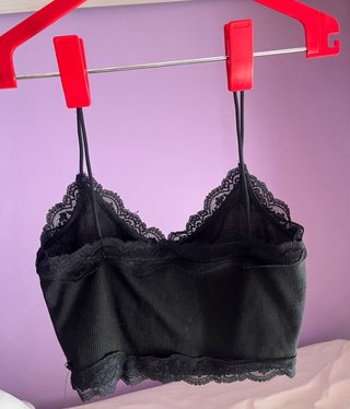 Top negro encaje tirantes