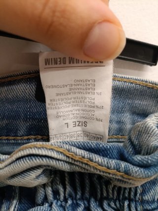 Set 2 Pantaloncini Jeans Neri e Blu L/XL