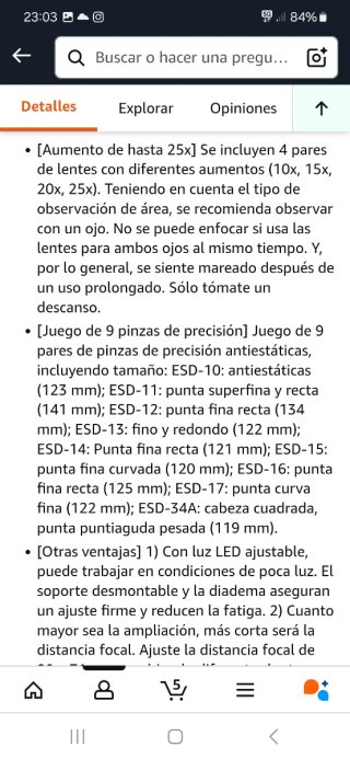 Lupa de reparación Pancellent con accesorios nuevo