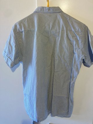 Camisa Lee cuadros azul y blanco
