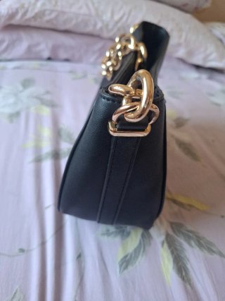 Borsa Talco Nera con Catena Oro