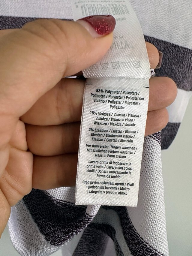 Camiseta Rayas Lila y Blanco Talla M