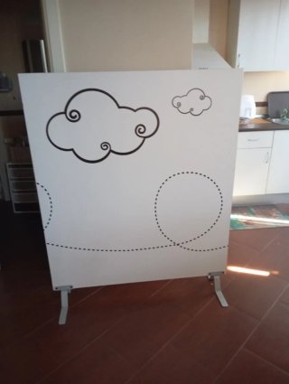 Biombo decorativo infantil nubes