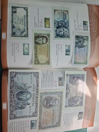Álbum Historia de la Peseta Billetes Monedas