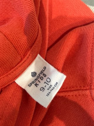 Sudadera infantil naranja con estampado