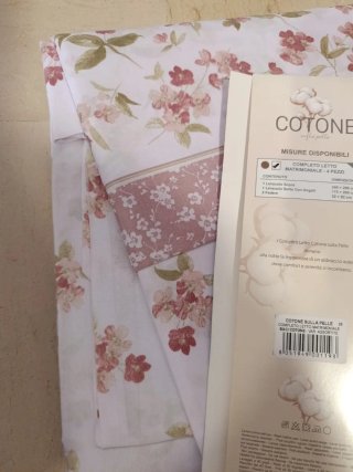 Completo Lenzuola Matrimoniale Cotone Floreale