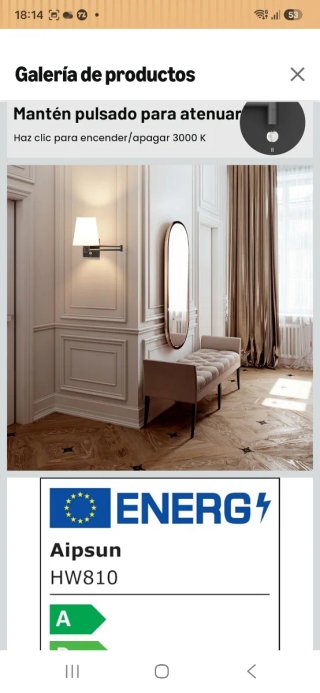 Aplique de pared moderno negro y blanco nuevo prec