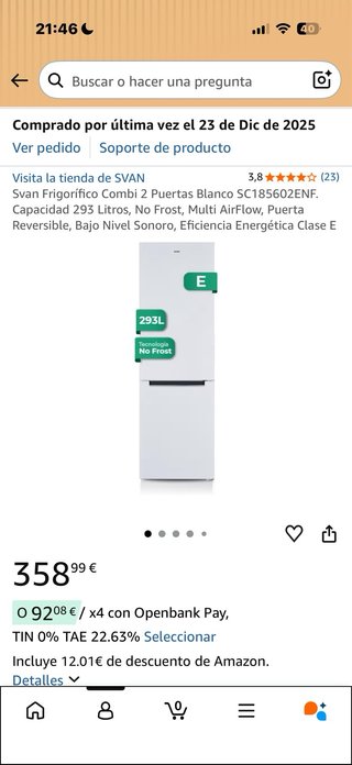 Frigorífico Combi SVAN -No Frost- Blanco