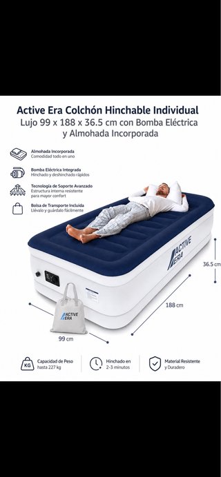Colchón Hinchable Active Era Individual Lujo