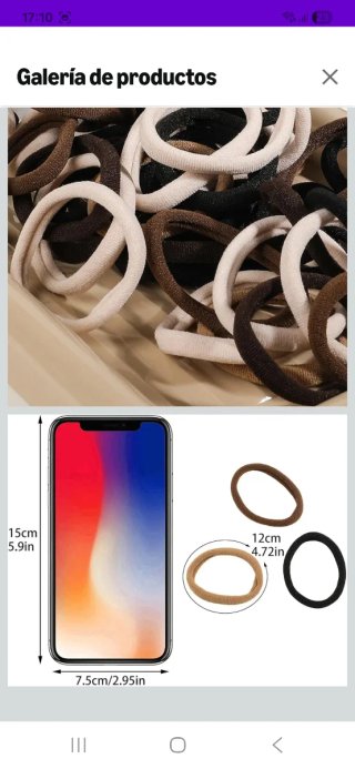 Gomas de pelo elásticas (beige, negro, marrón)