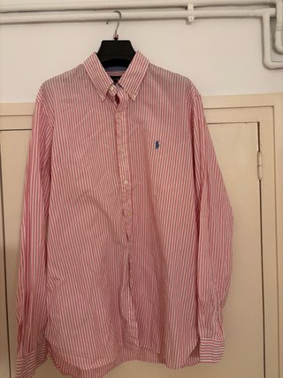 Camisa Polo Ralph Lauren Rayas Rosas Talla L