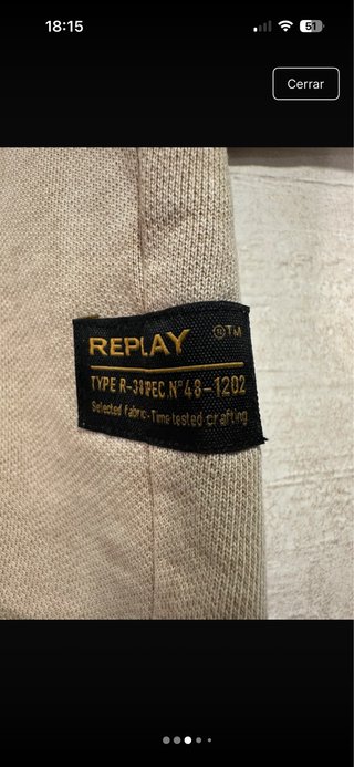Sudadera Replay Marrón Talla L