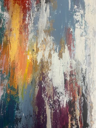 Cuadro Lienzo Abstracto Pintado a Mano 60x90cm