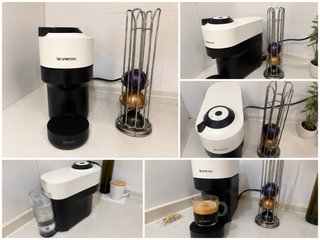 Cafetera Nespresso Vertuo Pop + Dispensador