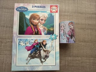 Puzzle de 48 piezas y portalápices Frozen (Nuevo)
