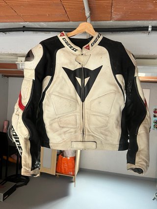 Mono Dainese Laguna Seca Moto Piel Blanco Negro