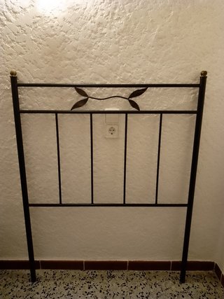 Cabezal Cama Hierro Forjado 90cm Negro/Dorado