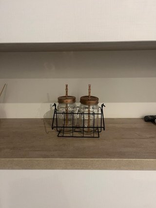 Set 2 Vasos Mason Jar Dorados con Pajita