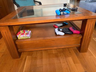 Mesa de salón de pino maciza