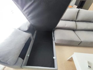 Sofá Chaiselong 3 Plazas Gris