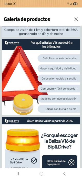 Baliza V16 homologada Bip&Drive nuevo precintado