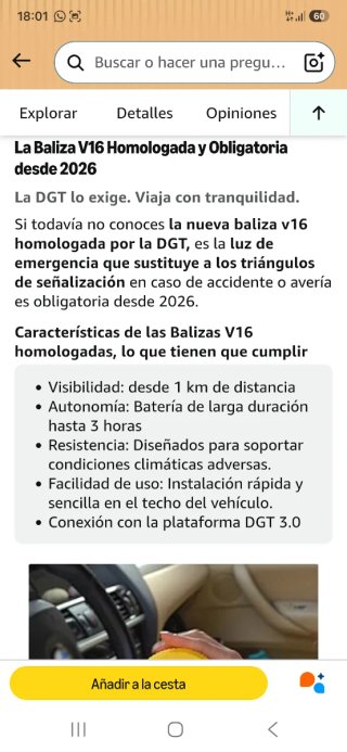 Baliza V16 homologada Bip&Drive nuevo precintado