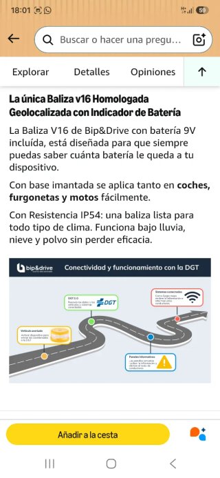Baliza V16 homologada Bip&Drive nuevo precintado