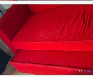 Sofá Cama Rojo Tela con arcón