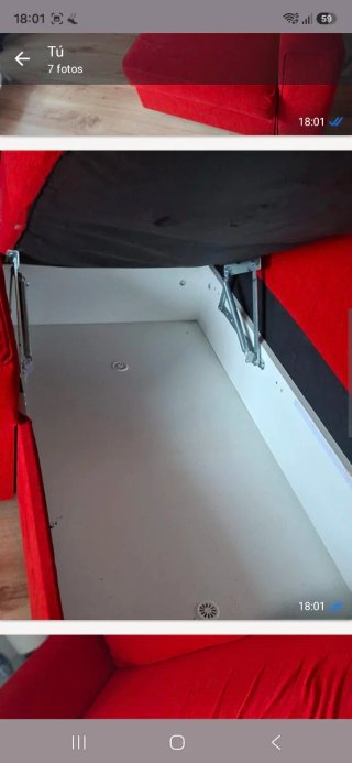 Sofá Cama Rojo Tela con arcón