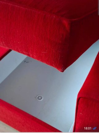 Sofá Cama Rojo Tela con arcón