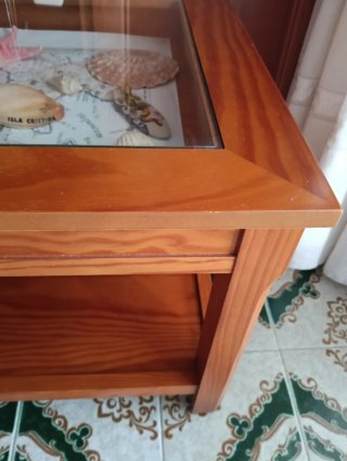 Mesa centro elevable con cristal