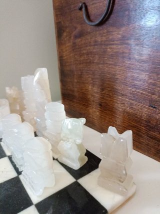 Juego Ajedrez Mármol Ónix Tallado Mano