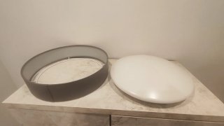Lámpara LED Techo Tela Gris/Blanca