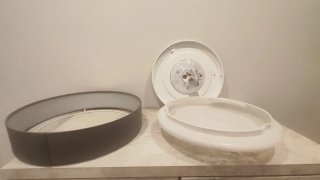 Lámpara LED Techo Tela Gris/Blanca