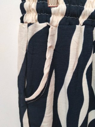 Pantalon Palazzo crema/azul marino Nuevo - TallaXL