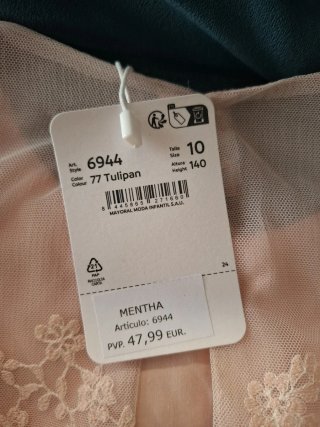 Vestido Mayoral Talla 10 Rosa Encaje. 140 cm